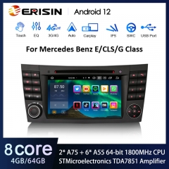 Erisin ES8580E 7" IPS Android 12.0 Car DVD Player DSP CarPlay & Auto GPS For Benz E-Class W211 CLS W219 Stereo TPMS DAB+ 4G LTE BT5.1