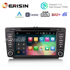 Erisin ES8126S 8" 64G Android 11.0 Car Stereo DSP CarPlay & Auto GPS TPMS DAB+ 4G DVD System For SKODA OCTAVIA