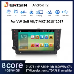 Erisin ES8511G 9" IPS Screen Android 12.0 Car Stereo For VW Golf VII/7 MK7 CarPlay Auto GPS Sat Navi DSP 4G LTE SWC