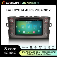 Erisin ES8904A 7" IPS Android 12.0 Car DVD Player GPS For TOYOTA AURIS Stereo DSP 4G SIM Card Slot Wireless CarPlay Auto Radio