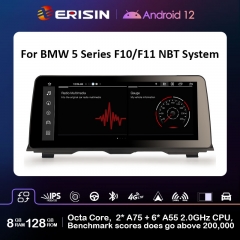 Erisin ES4610NB 12.3" Android 12.0 Car Multimedia Player Screen Upgrade GPS For BMW 5 Series F10/F11 NBT System WiFi 4G BT CarPlay Auto Radio
