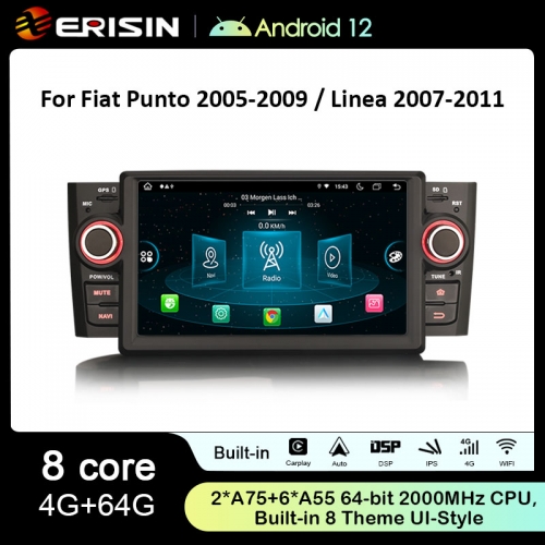ES8923L 7" IPS Screen Android 12.0 Car Stereo GPS SatNav Radio Fiat Punto Linea DSP 4G LTE Wireless CarPlay Auto Bluetooth