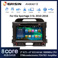 Erisin ES8533S 8" Android 12.0 Kia Sportage 3 SL Car Stereo CarPlay & Auto Radio GPS 4G LTE DSP IPS DVD Player