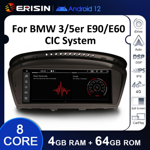 Erisin ES3860I IPS Android 12 Car Stereo GPS For BMW E90 E91 E92 E93 E60 E61 E63 E64 CIC Carplay Auto Radio WiFi 4G DSP System