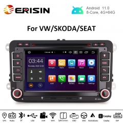 Erisin ES8148V 7" Android 11.0 Car Stereo For VW Golf Jetta Passat Seat Skoda DSP CarPlay & Auto GPS TPMS DAB+ 4G DVD System