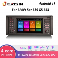 Erisin ES3153B 7" DAB+ Android 11.0 Car Stereo Radio GPS For BMW 5er E39 E53 X5 M5 DSP WiFi CarPlay Bluetooth DVR OBD