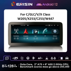 Erisin ES46GC50 Android 12 Car GPS For Mercedes Benz C-Class W205 GLC X253 C253 V-W447 X-Class COMAND APS 4G WiFi DSP IPS GPS Navigation