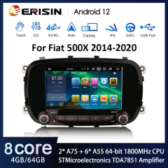Erisin ES8555X 7" Android 12.0 Car Stereo GPS SatNav Radio For Fiat 500X SWC DTV DSP 4G LTE Wireless CarPlay Auto Bluetooth
