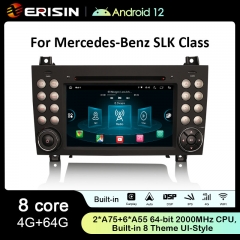 Erisin ES8940S 7" IPS Android 12.0 Car DVD Player GPS DSP 4G LTE Wireless CarPlay Auto Radio For Mercedes-Benz SLK Class R171 W171 SLK200 SLK280 SLK30