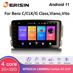 Erisin ES2763C 8" Android 11.0 Car Multimedia GPS For Benz W203 S203 CLK C209 W209 Viano Vito G W463 Stereo 4G WiFi Bluetooth