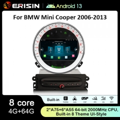 Erisin ES8911M 7" IPS Android 13.0 Car DVD GPS for BMW Mini Cooper Stereo CarPlay Android Auto DSP DAB+ RDS OBD2 BT5.0