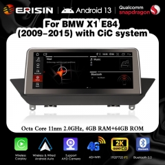 Erisin ES3384I 10.25 HD 2K IMAX IPS Qualcomm Snapdragon Android 13 Car Stereo for BMW X1 E84 CIC GPS Satnav BT 5.0 CarPlay Android AUTO WiFi DSP