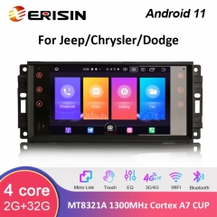 Erisin ES2776J 7" Android 11.0 Car Stereo GPS For Jeep Compass Chrysler 300C Dodge Avenger 4G Multimedia Player