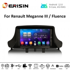 Erisin ES8773M 7" PX5 Android 12.0 Car Stereo DVD for Renault Fluence Megane Ⅲ CarPlay Auto Radio DAB+ 4G GPS System