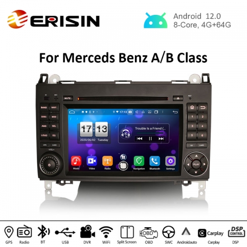 Erisin ES8702B 7" Octa-Core DSP Android 12.0 Car Radio GPS For Benz W169 W245 Sprinter Viano Vito Stereo DVD 4G BT CarPlay Auto