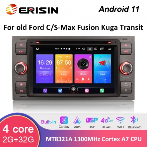 Erisin ES2766FG 7" Android 11.0 Car Stereo DVD For Ford Fusion Focus Fiesta Galaxy Wireless CarPlay Android Auto Radio DSP GPS