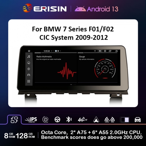 Erisin ES4601i 8G Android 13.0 IPS Screen For BMW F01 F02 CIC Car Stereo Multimedia Video Player Head Unit Carplay Auto SWC Wifi