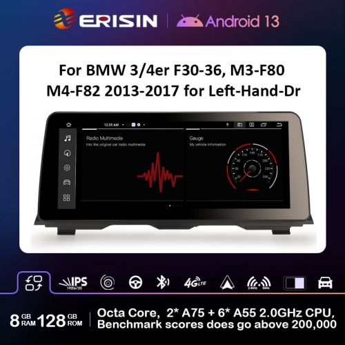 Erisin ES4630NL Android 13.0 Carplay Auto SWC Wifi IPS DSP Car Stereo For BMW F30 F31 F34 F32 F33 F36 M3 F80 M4 F82 NBT Multimedia Head Unit