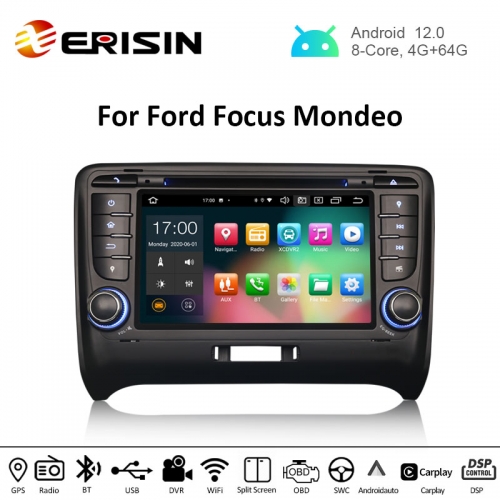 Erisin ES8179T 7" PX5 Android 12.0 Car Stereo for AUDI TT MK2 DSP CarPlay & Auto GPS TPMS DAB+ 4G DVD System