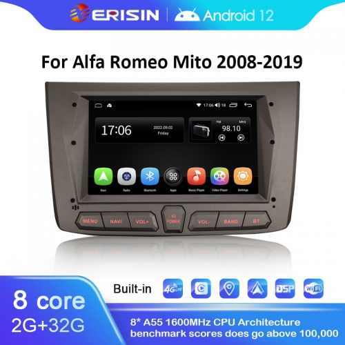ES4130M 7" Android 14 Car Stereo GPS For Alfa Romeo Mito DSP Wireless Apple CarPlay and Android Auto 4G SIM Slot Module