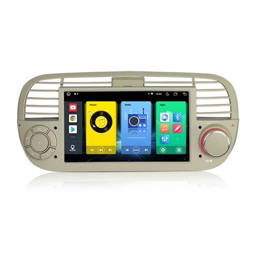 Erisin ES8905FW 7" Android 14.0 Autoradio Car GPS For Fiat 500/500C/500S 500E Bluetooth 4G WiFi Wireless CarPlay Auto Stereo SWC DTV DSP