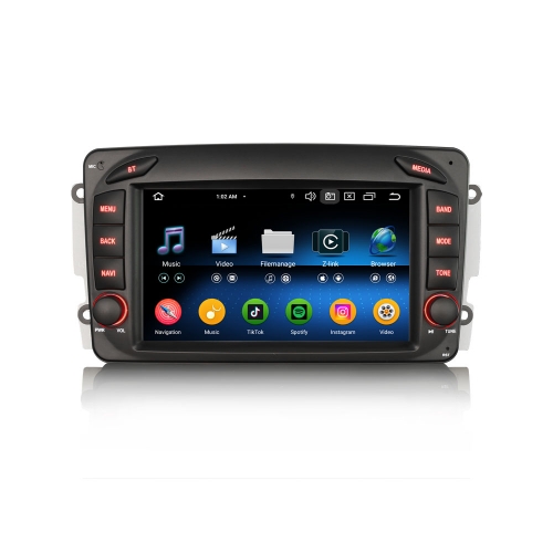 Erisin ES5763C Android 14 Car Stereo GPS SatNav For Mercedes Benz C-Class W203 Viano Vito W639 G-Class W463 A-Class W168 IPS DSP 4G WiFi CarPlay Auto