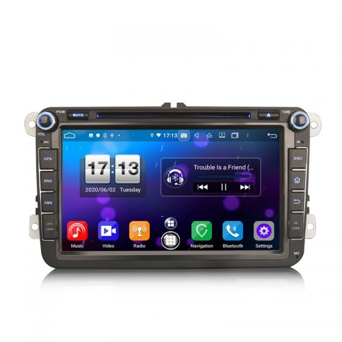 Erisin ES8715V 8" DSP Android 14.0 Car Radio CarPlay Auto For VW Seat Skoda GPS 4G DAB+ WiFi Stereo GPS System