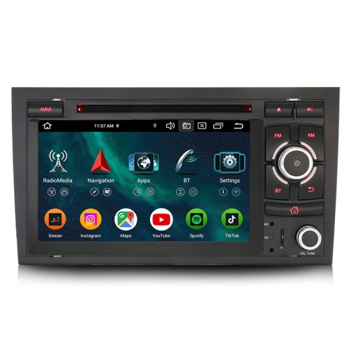 Erisin ES9128A 8G+128G Android 16 Car Multimedia DVD For AUDI A4 S4 RS4 8E 8F B9 B7 RNS-E SEAT EXEO Stereo Radio DSP CarPlay & Auto 4G WiFi IPS BT GPS
