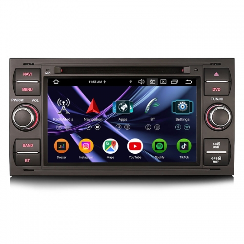 Erisin ES9166FB 8G+128G DSP Android 16.0 Car DVD CarPlay & Auto GPS 4G DAB+ for Ford C/S-Max Galaxy Kuga Focus Transit Connect Fiesta Multimedia