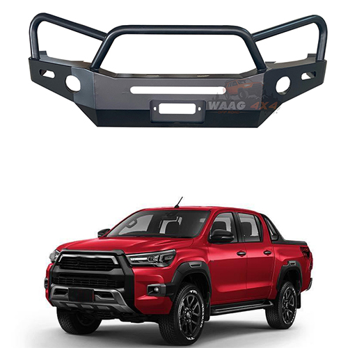 Auto Accessories Body Kit Heavy Duty Steel Bullbar Front Bumper For Toyota Hilux Rocco