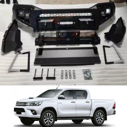 4WD Accessories Off Road Black Powder Coated Heavy Duty Steel Front Bumpers Bull Bar For Toyota Hilux Revo