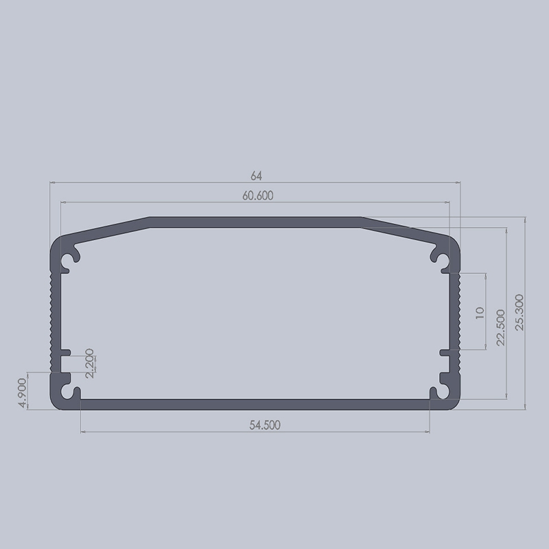 64*25.5-L OEM ODM small hand held aluminum electrical enclosure case anodized parts