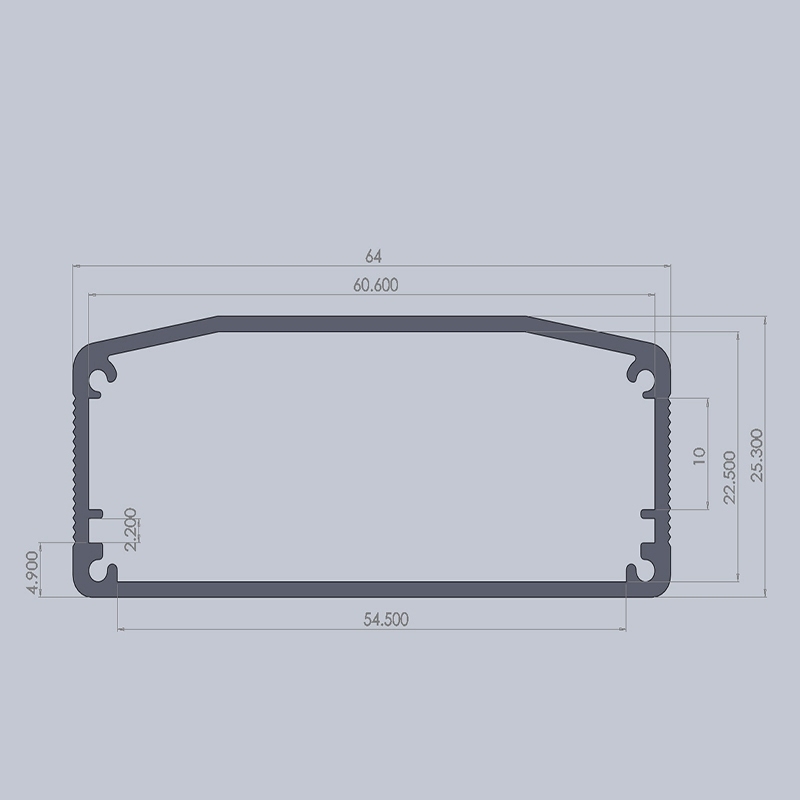 64*25.5-L OEM ODM small hand held aluminum electrical enclosure case anodized parts