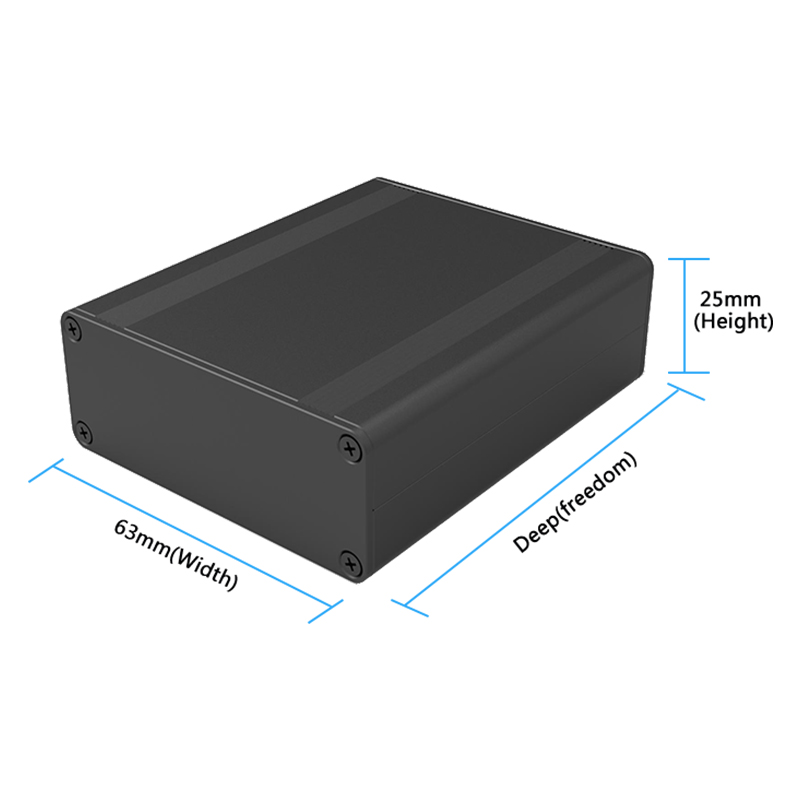 63*25*75 project enclosure metal aluminium junction box electric case manufacturer