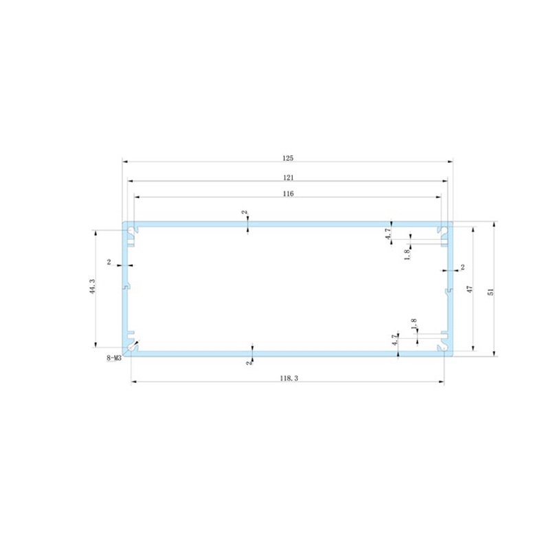 125 x 51-200 electronic project enclosure housing audio amplifier aluminum case