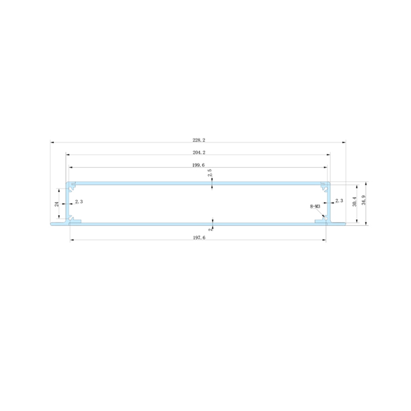 229*35-L aluminium chassis enclosures for electronics wall mount box