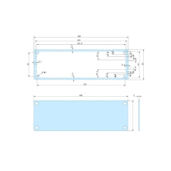 168*54-L aluminium chassis shell casings box pcb circuit enclosure