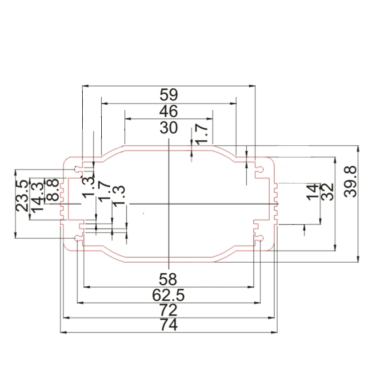 74*40Anodized Aluminum for Electronics Pcb Enclosure hdd enclosure