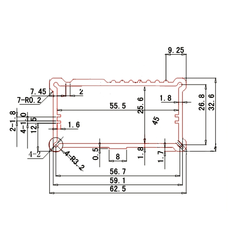 63*33Aluminum pcb project circuit box instrument enclosure case electronic diy