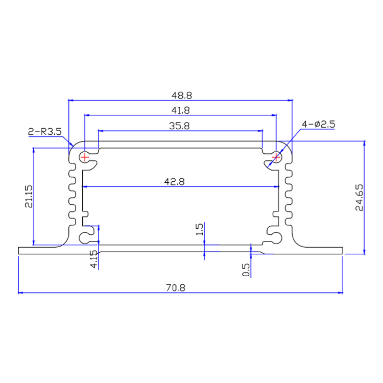 71*25aluminum smooth junction housing case for electronics project box aluminium