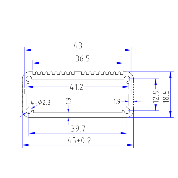 45*19PCB铝壳开关电源全铝外壳体流程铝型材灯控制器仪器仪表外壳