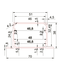 70*38aluminum rectangular tubing aluminum oem injection molded case aluminium extruded enclosure