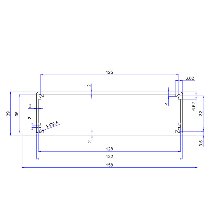 158*39custom aluminum extrusion enclosure electronics junction box