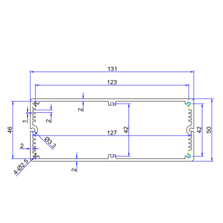 131*50CNC machining making customized precision aluminum enclosure