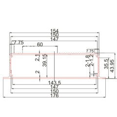 176*44Custom precision cnc machining milling heatsink with aluminum housing for electronic