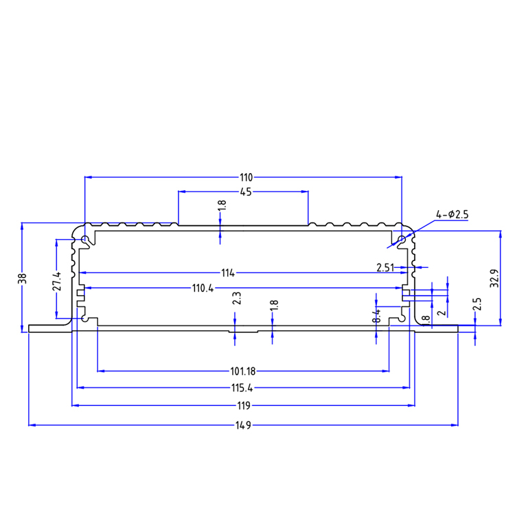 149*38Custom Aluminu Profile/Section Project Box Aluminum Enclosure Amplifier and Power AMP Box Case