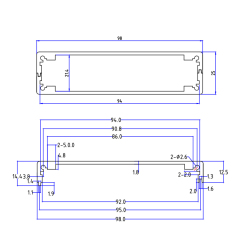 98*25aluminium case diy electronic project enclosure junction box aluminum for Circuit board