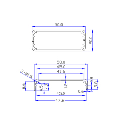 50*20Aluminium Enclosure&Aluminum electronic electronics for Instrument box electrical housing equipment boxes