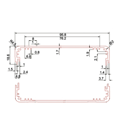 96*33aluminium electrical extrusion housing for hifi box