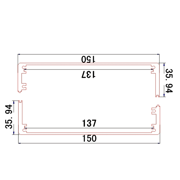 150*72分体仪表铝壳外壳PCB铝盒led铝型材壳体铝盒子视屏抗干扰器